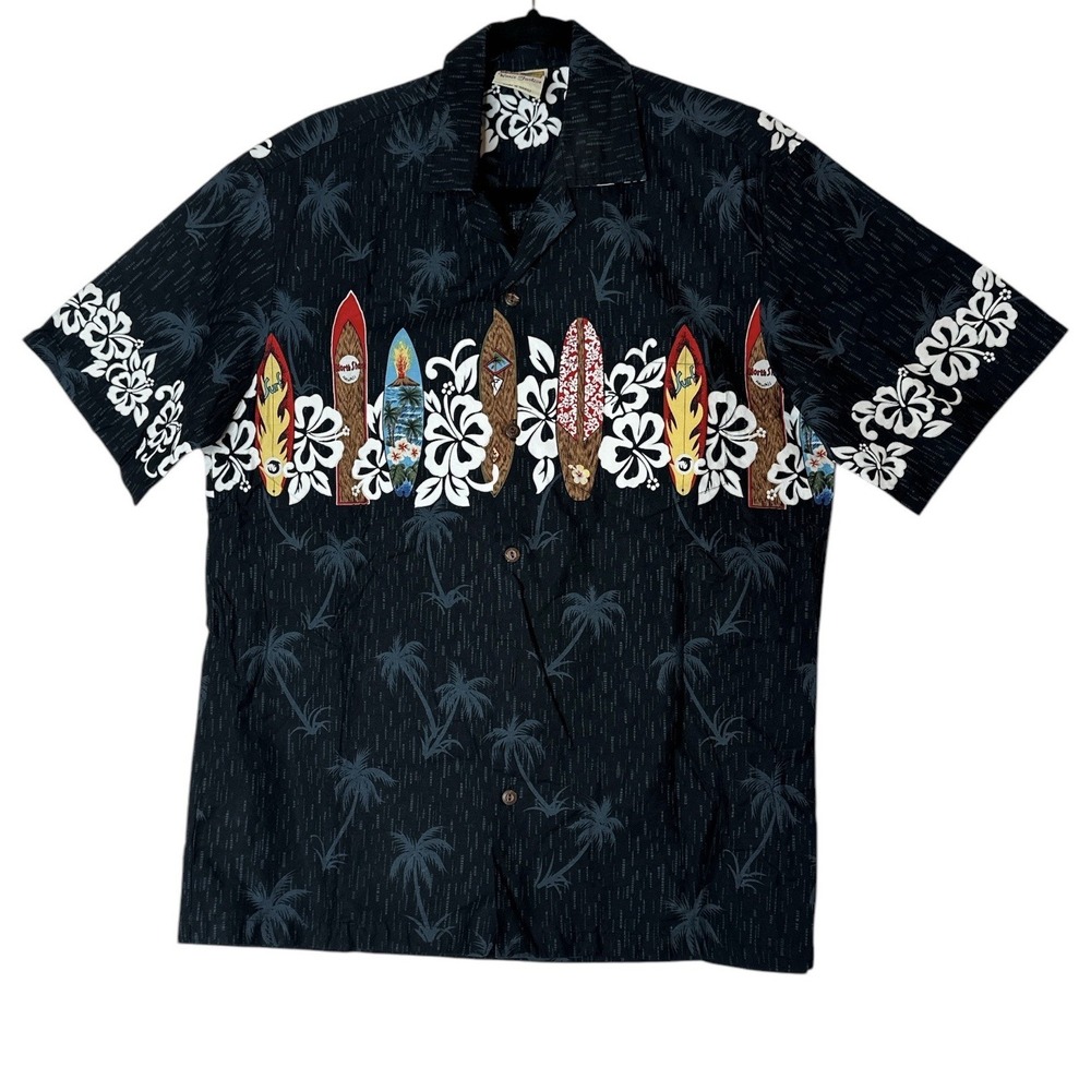 Winnie Fashion Hawaiian Shirt‎ Mens Medium Surf Floral Camp Aloha Beach Vacation